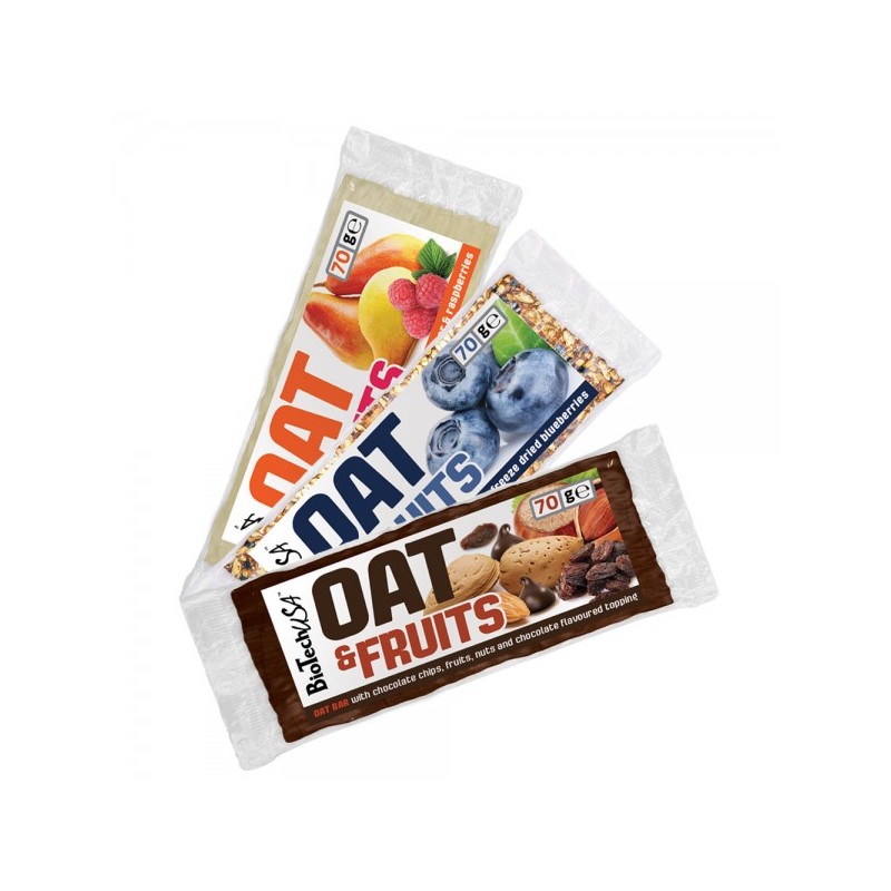 BioTech USA, Oat & Fruits Bar, 70g Box of 20 Zone Nutrition