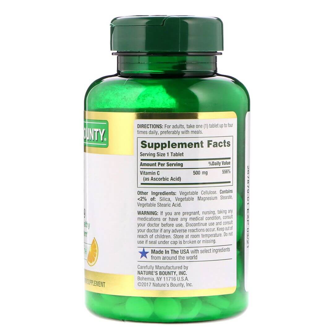 Nature’s Bounty, Vitamin C 500 mg, 250 Tablets Zone Nutrition