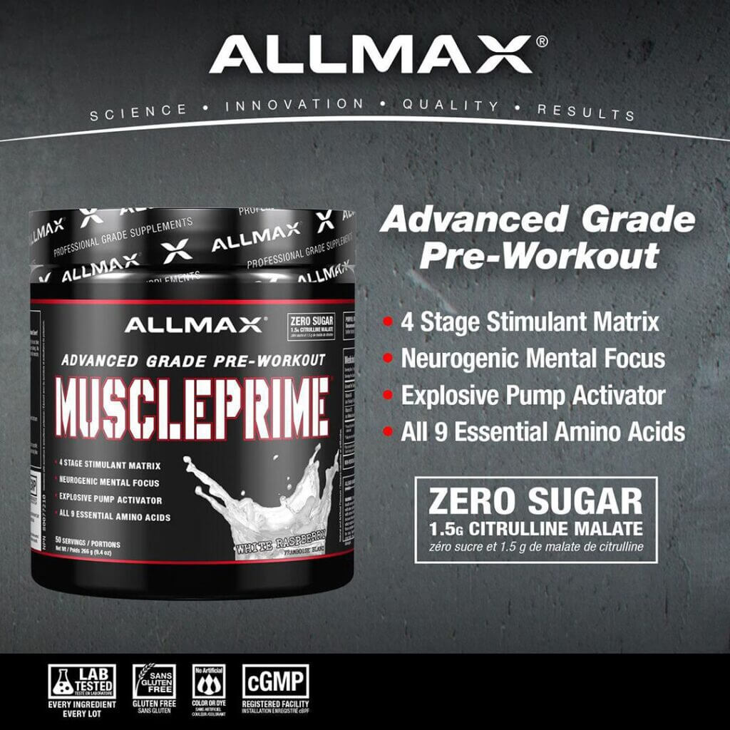 ALLMAX, MusclePrime PreWorkout, 50 Servings Zone Nutrition