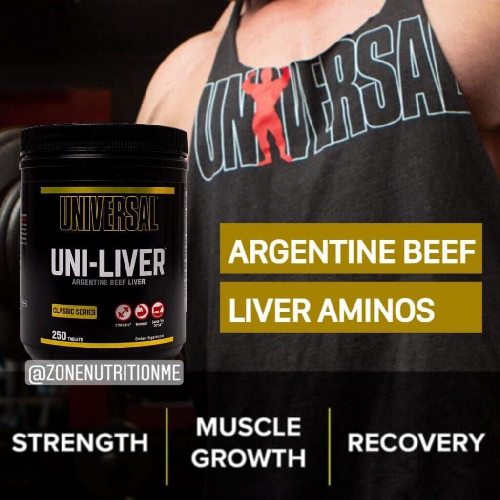Universal, UNILIVER, Argentine Beef Liver Aminos, 250 Tablets Zone